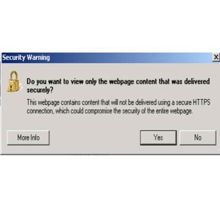 Fig. 3 Pop-up Security Message