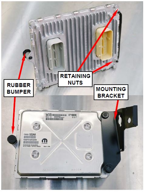 Figure 9 – PCM Mounting Bracket and Rubber Bumper