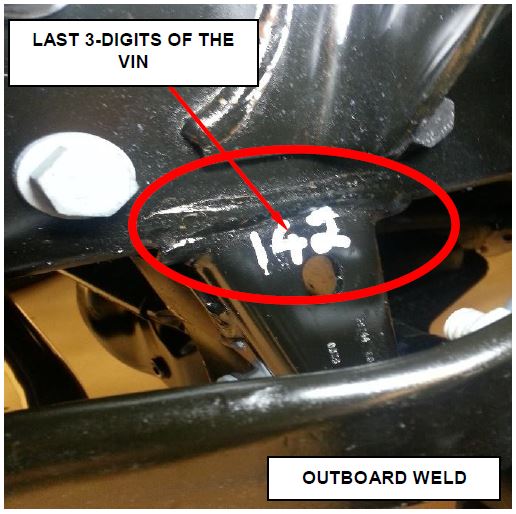 Figure 2 – Outboard Track Bar Weld
