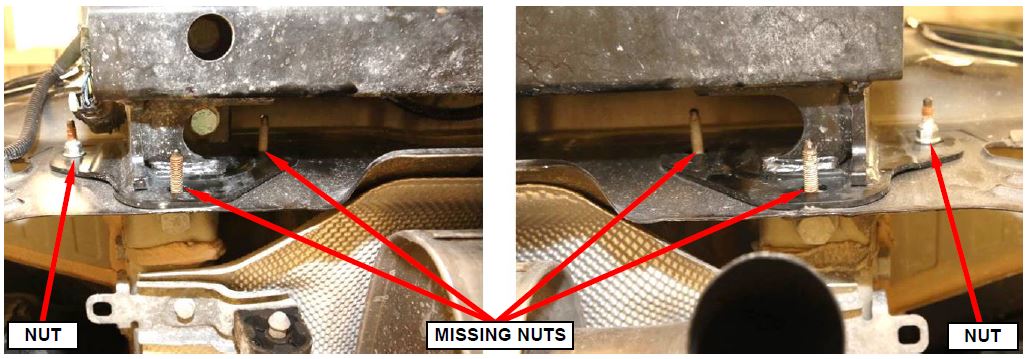 Trailer Hitch-to-Body Attachment Studs Missing Nuts