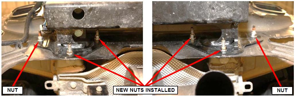 Trailer Hitch-to-Body Attachment Nuts Installed