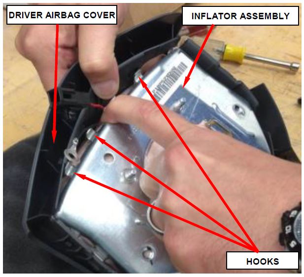 Inflator Assembly to Driver Airbag Cover