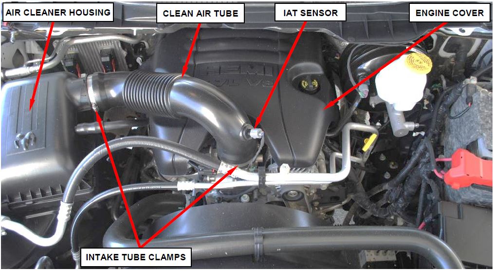 Figure 5 – 5.7L Clean Air Tube and Engine Cover